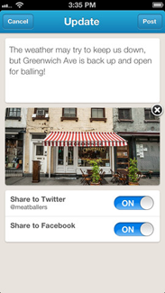 “Foursquare for Business”  iPhone ekran görüntüsü